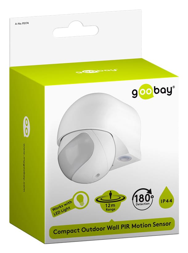 GOOBAY ανιχνευτής κίνησης 95174, εξωτερική χρήση, IP44, 180°, 12m, λευκό - Image 3