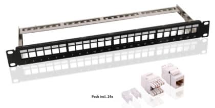 GOOBAY Keystone patch panel 95336 με 24 μονάδες, 19"/1U, 24 θύρες, μαύρο