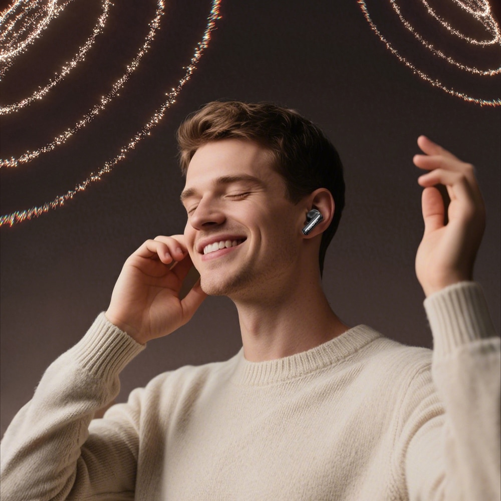 Ασύρματα ακουστικά AWEI TA19 ANC Bluetooth 6.0 TWS + βάση σύνδεσης, μαύρο - Image 4
