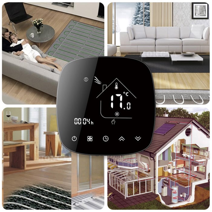 Smart θερμοστάτης αερίου BHT-001-GCLW, WiFi, χωνευτός, μαύρος - Image 5