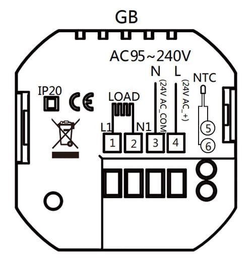 Smart θερμοστάτης πετρελαίου BHT-009GBLW, WiFi, χωνευτός, μαύρος - Image 2
