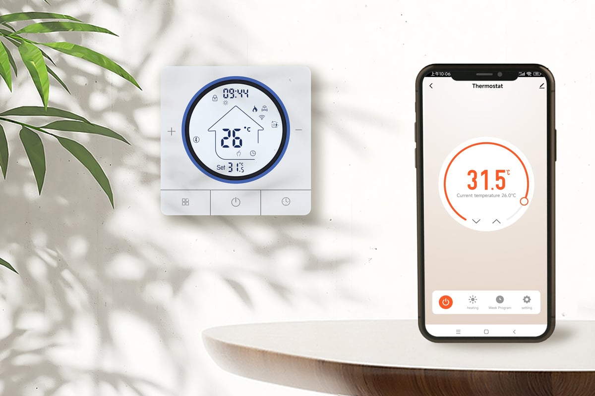 Smart θερμοστάτης αερίου BHT-800WM-GCLW, WiFi, επιτοίχιος, λευκός - Image 2