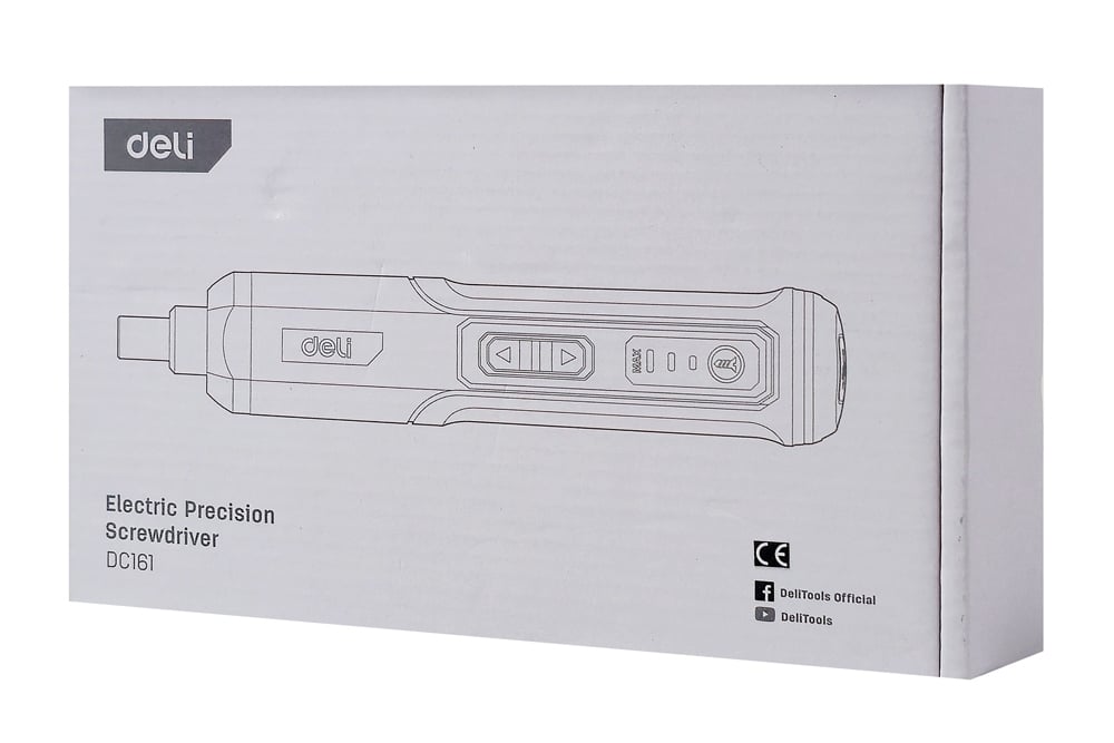 DELI σετ κατσαβίδι μπαταρίας με μύτες DC161, LED φακός, 2000mAh - Image 5