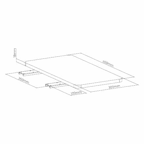 BRATECK ράφι γραφείου DET-4, ξύλινο, 600x409x30mm, 20kg, μαύρο - Image 5