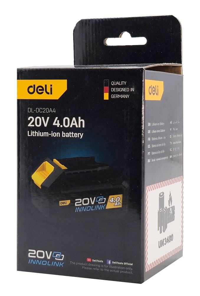 DELI μπαταρία λιθίου για εργαλεία μπαταρίας DL-DC20A4, 20V 4Ah - Image 3