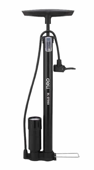 DELI τρόμπα χειρός DL-QT002 με μανόμετρο, 120PSI, μαύρη