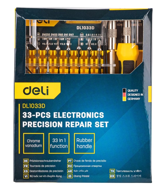 DELI σετ κατσαβίδια ακριβείας DL1033D, αντιολισθητική λαβή, Cr-V, 33τμχ - Image 5