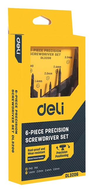 DELI set κατσαβιδιών ακριβείας DL3206, 6τμχ - Image 3