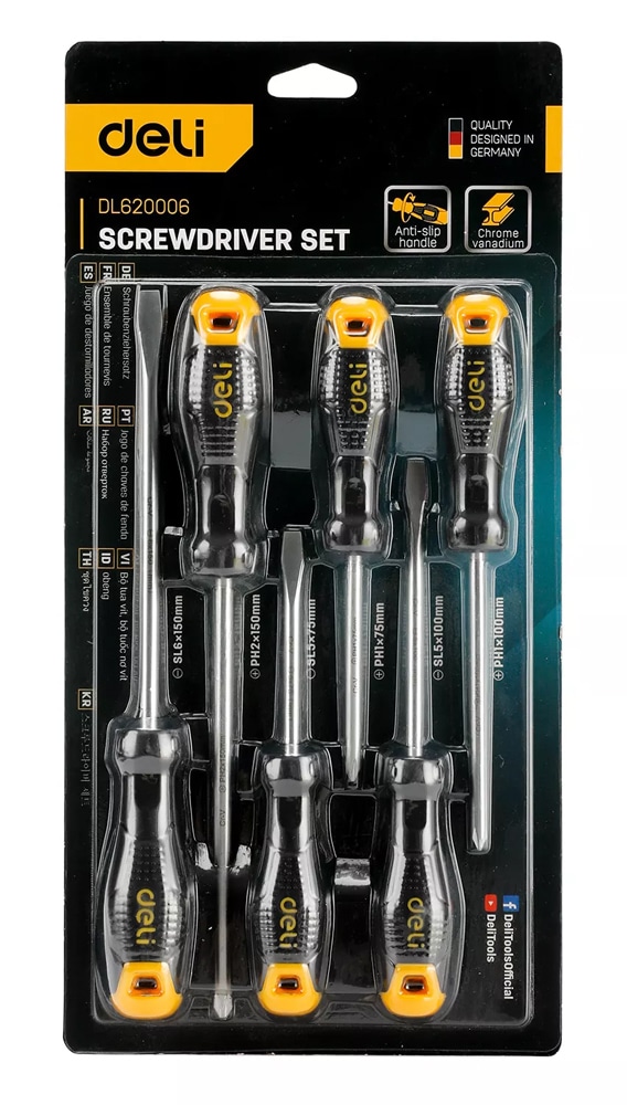 DELI σετ κατσαβίδια DL620006, 3x ίσια & 3x σταυρωτά, μαγνητικά, 6τμχ - Image 4