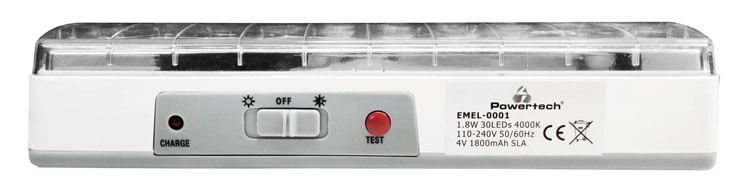 POWERTECH LED φωτιστικό εκτάκτου ανάγκης EMEL-0001, 1800mah, λευκό - Image 2