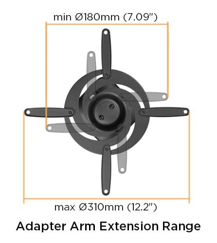 BRATECK Βάση για projectors EPB-2, οροφής, 360° περιστροφή, 15kg - Image 6