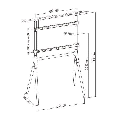 BRATECK βάση τηλεόρασης δαπέδου FS12-46F-01, 49-70", έως 40kg - Image 8
