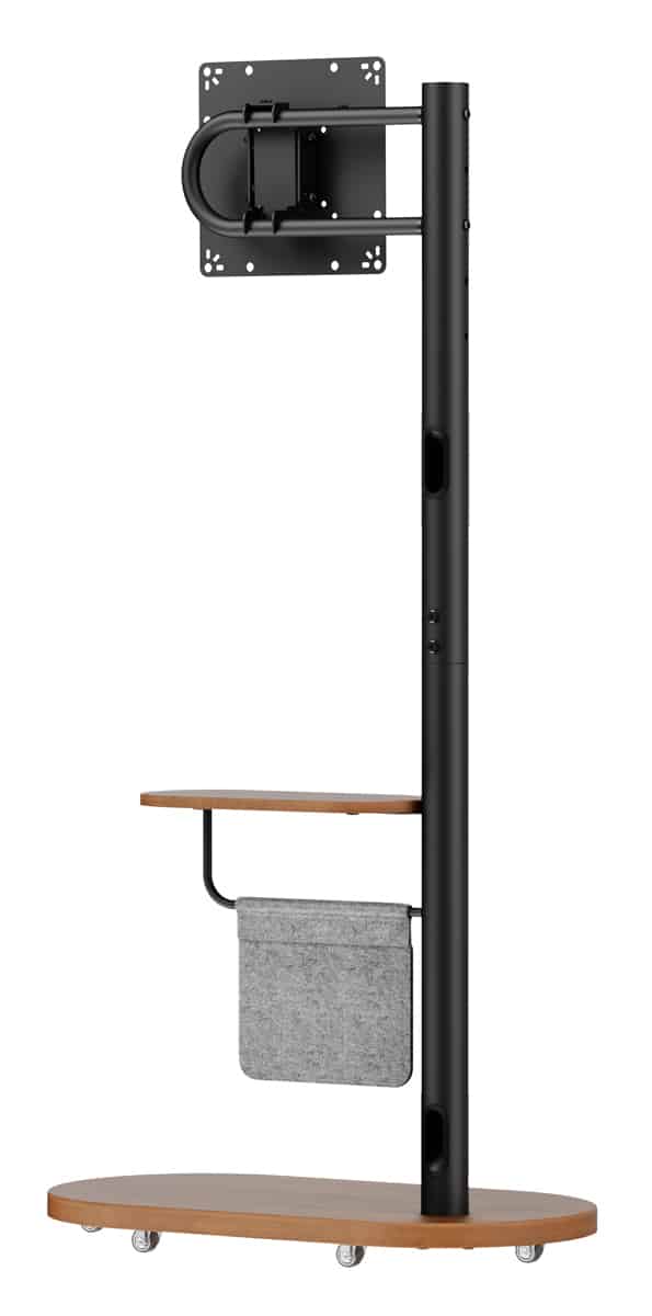 BRATECK βάση τηλεόρασης δαπέδου FS54-22T-02W, 17-43", έως 15kg, με ράφι & ροδάκια, μαύρη - Image 5