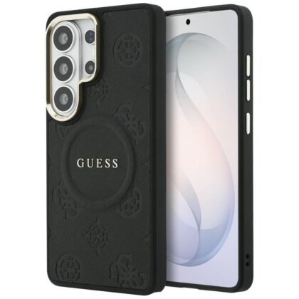 Guess Saffiano Peony Embossed Ring - θήκη για Samsung Galaxy S26 Ultra - Μαύρο
