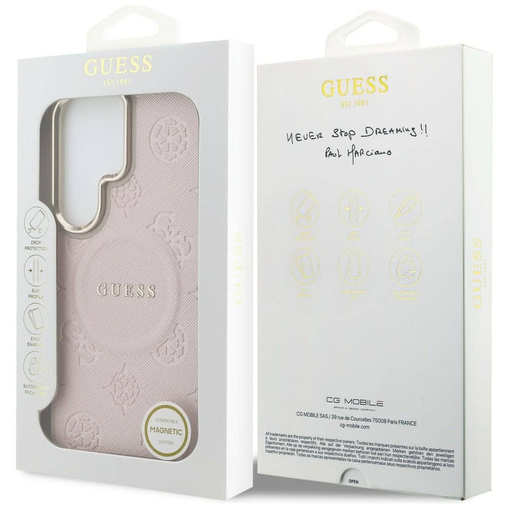 Guess Saffiano Peony Embossed Ring - θήκη για Samsung Galaxy S26 Ultra - Ροζ - Image 8