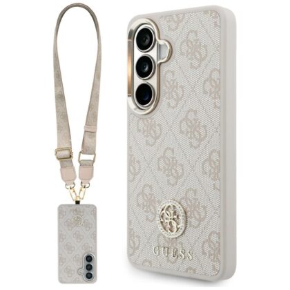 Guess 4G Με Ροζ Ροκάνια Τριγωνική Ιμάντα - θήκη για Samsung Galaxy S26 - Ροζ