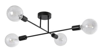 POWERTECH φωτιστικό οροφής HLL-0149, 4x E27, μεταλλικό, μαύρο
