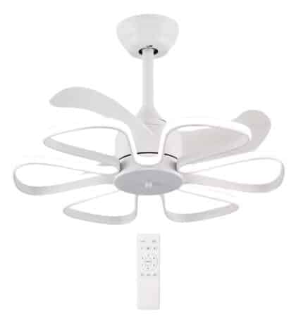 POWERTECH ανεμιστήρας οροφής HLL-0173 με LED φως, 96W, Φ55x35cm, λευκός