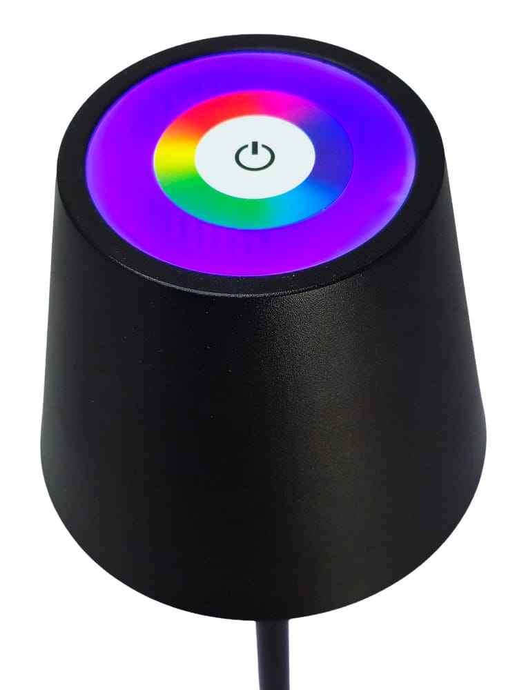 POWERTECH LED επιτραπέζιο φωτιστικό HLL-0195, RGB, ρυθμιζόμενο, επαναφορτιζόμενο, μαύρο - Image 3