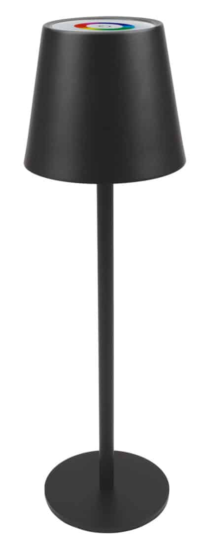 POWERTECH LED επιτραπέζιο φωτιστικό HLL-0195, RGB, ρυθμιζόμενο, επαναφορτιζόμενο, μαύρο
