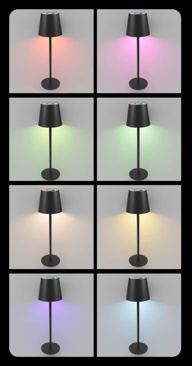 POWERTECH LED επιτραπέζιο φωτιστικό HLL-0196, RGB, ρυθμιζόμενο, επαναφορτιζόμενο, λευκό - Image 2