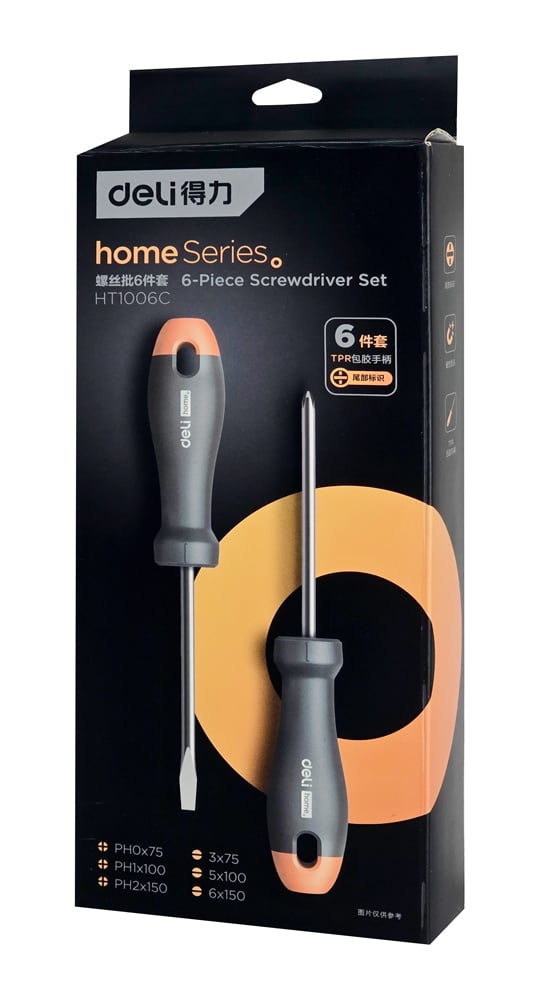 DELI σετ κατσαβίδια HT1006C, 3x ίσια & 3x σταυρωτά, μαγνητικά, 6τμχ - Image 4