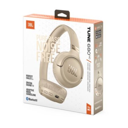 JBL Tune 680NC Ασύρματα Ακουστικά Bluetooth On-Ear Μπεζ EU
