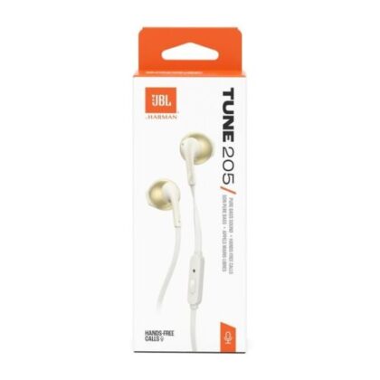 JBL Tune 205 Ενσύρματα Ακουστικά In-Ear Gold EU