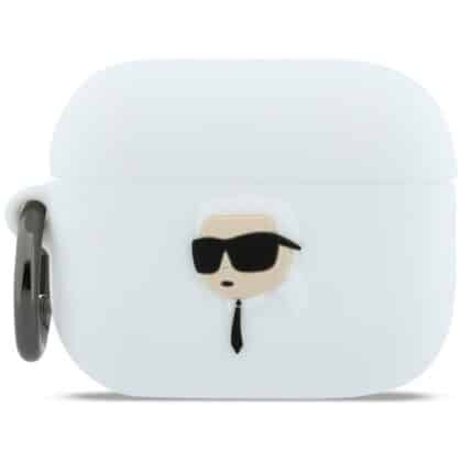 Θήκη Karl Lagerfeld Silicone Karl Head 3D για AirPods Pro 3 λευκή