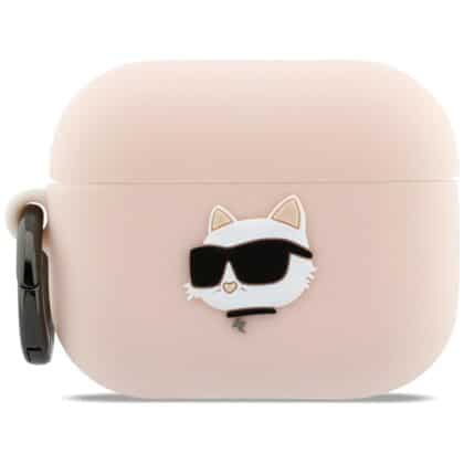 Θήκη Karl Lagerfeld Σιλικόνης Chaupette Head 3D για AirPods Pro 3 ροζ