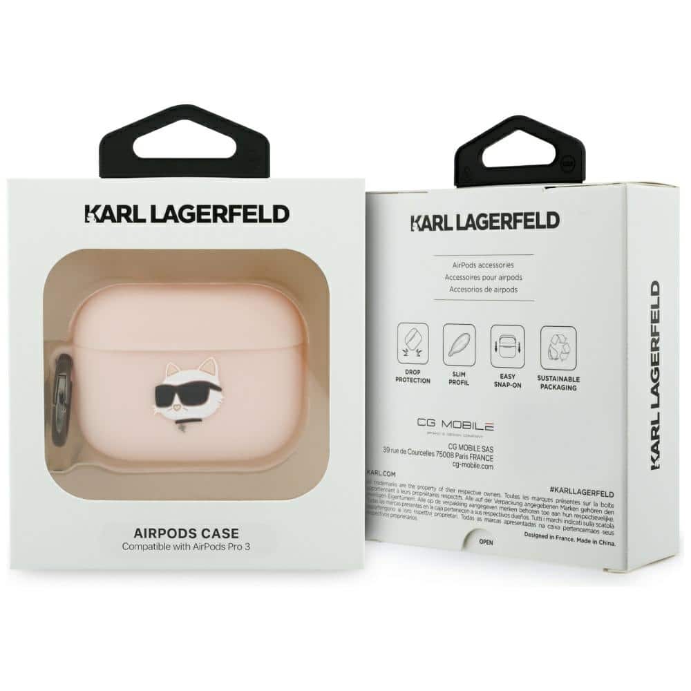Θήκη Karl Lagerfeld Σιλικόνης Chaupette Head 3D για AirPods Pro 3 ροζ - Image 4