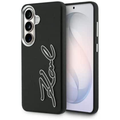 Karl Lagerfeld Grained Signature Metal Resin Logo - θήκη για Samsung Galaxy S26 - Μαύρο