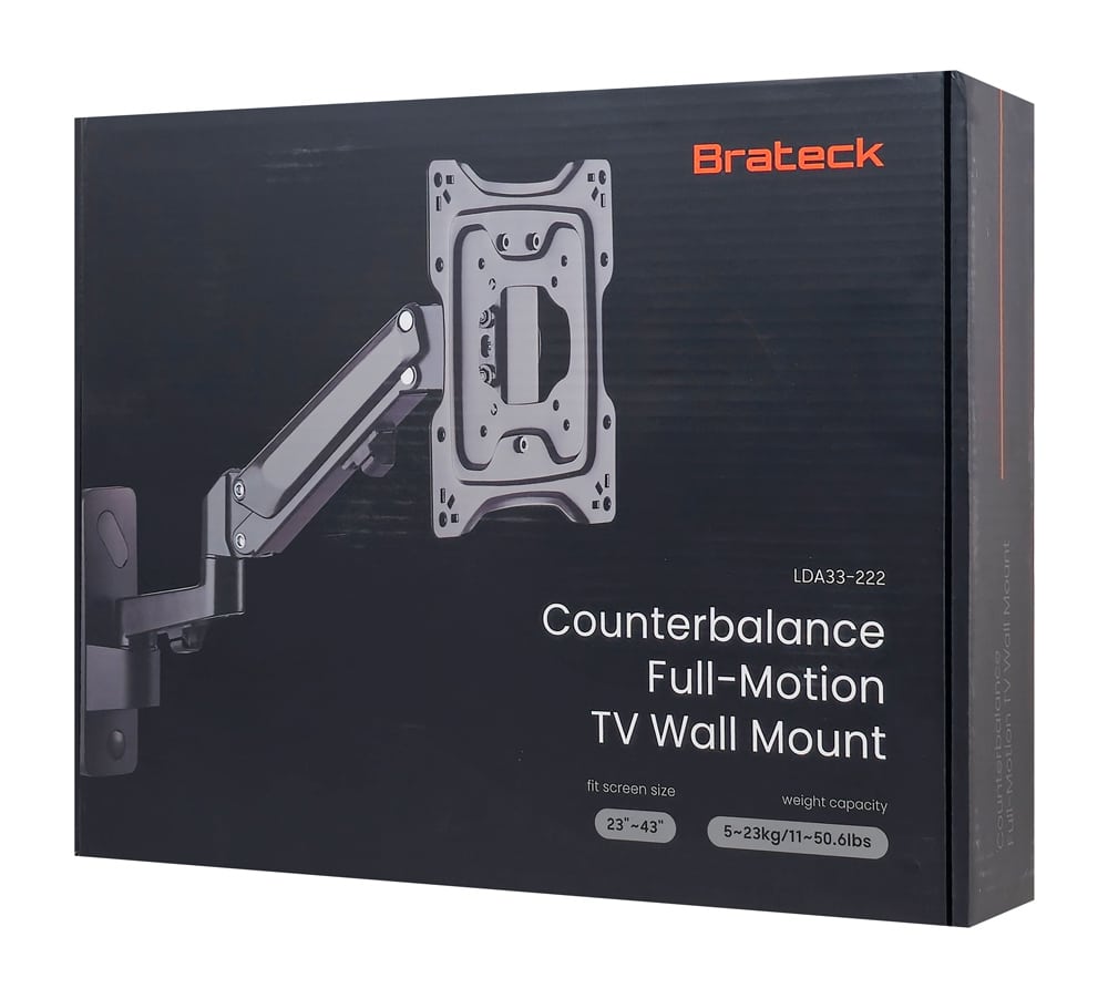 BRATECK επιτοίχια βάση τηλεόρασης LDA33-222, 23-43", έως 23kg, full motion - Image 9