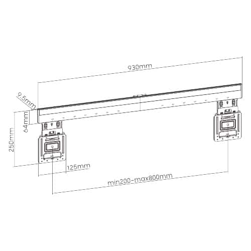 BRATECK επιτοίχια βάση τηλεόρασης LED-1948, 43-100", έως 75kg, ultra slim, fixed - Image 7