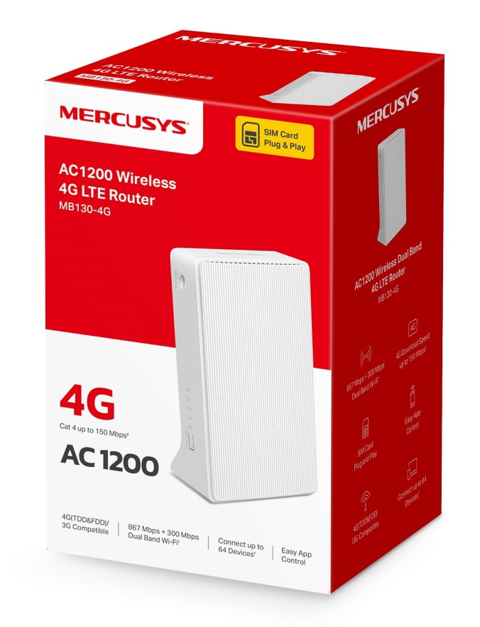Δρομολογητής MERCUSYS MB130-4G, 4G, 1200Mbps AC1200, V1.0 - Image 8