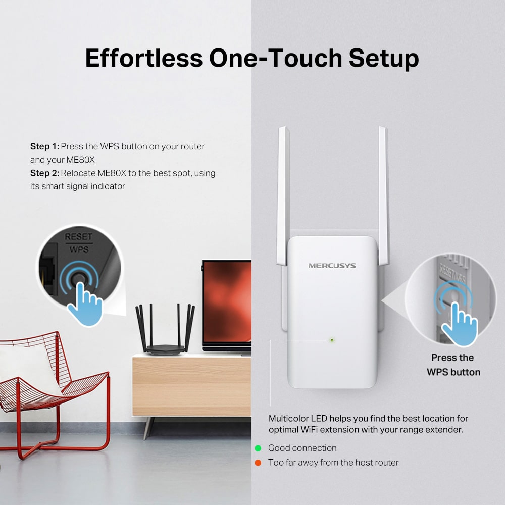 Επέκταση εμβέλειας MERCUSYS ME80X, WiFi 6, 3000Mbps AX3000, V1.0 - Image 6