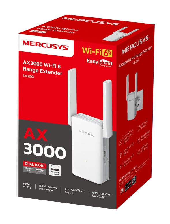 Επέκταση εμβέλειας MERCUSYS ME80X, WiFi 6, 3000Mbps AX3000, V1.0 - Image 10