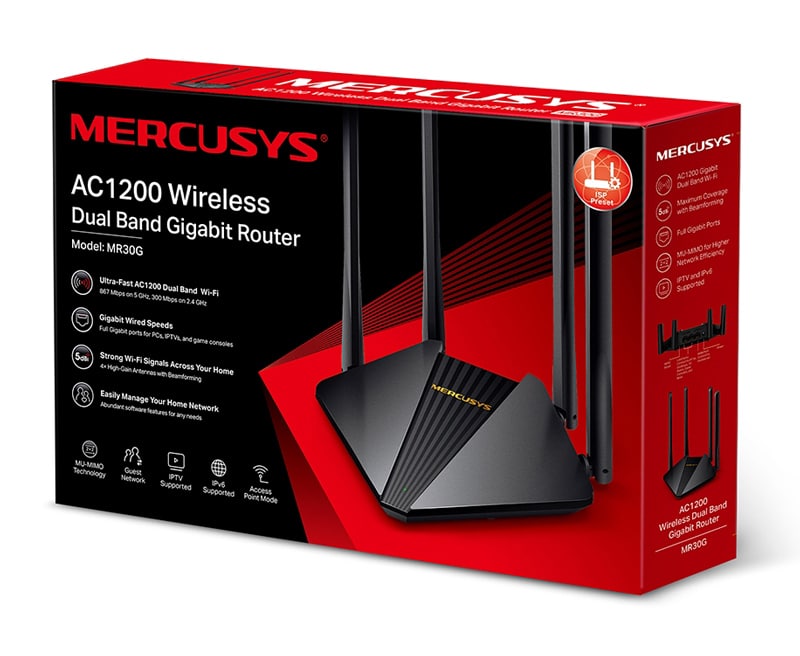 Ασύρματος δρομολογητής Gigabit MERCUSYS MR30G, Wi-Fi 1200Mbps AC1200, Έκδ. 1.0 - Image 5