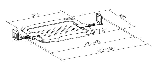 BRATECK βάση laptop NBH-8 για βάση οθονών VESA, έως 17", μαύρη - Image 4