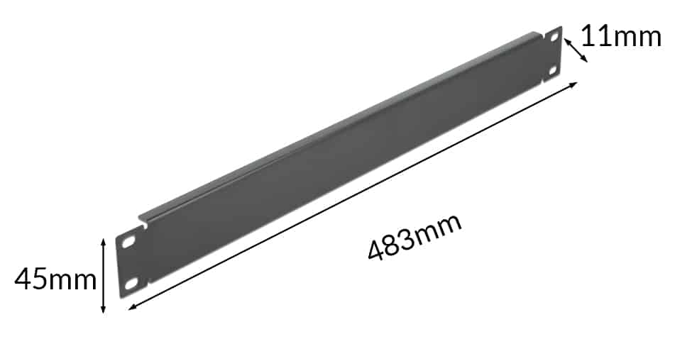POWERTECH κάλυμμα panel NETW-0032 για rack 19"/1U, μεταλλικό, μαύρο - Image 2