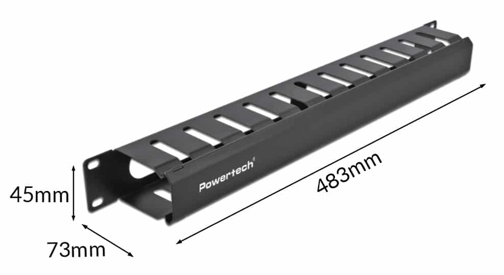 POWERTECH cable management NETW-0047 για rack 19"/1U, μεταλλικό, μαύρο - Image 5
