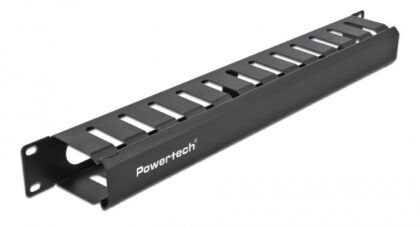 POWERTECH cable management NETW-0047 για rack 19"/1U, μεταλλικό, μαύρο