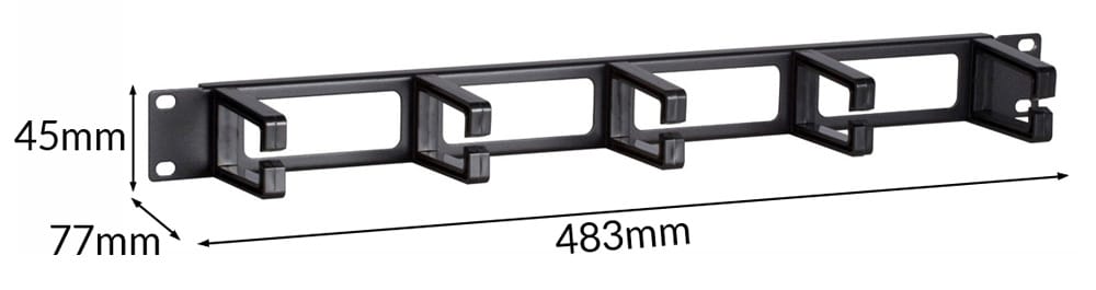 POWERTECH cable management NETW-0049 για rack 19"/1U, 5x γάντζοι, μαύρο - Image 2