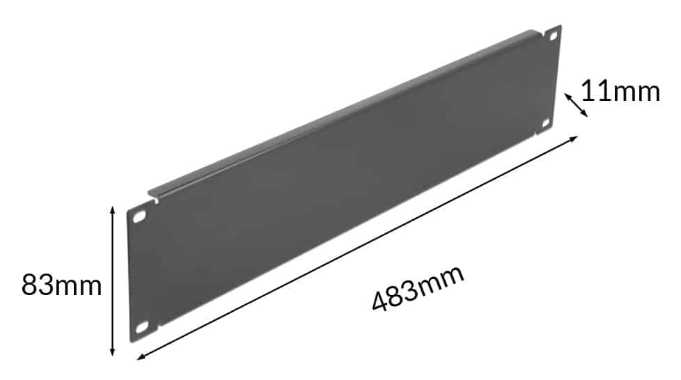 POWERTECH κάλυμμα panel NETW-0050 για rack 19"/2U, μεταλλικό, μαύρο - Image 3