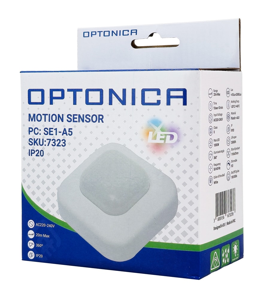 OPTONICA αισθητήρας κίνησης 7323, έως 20m, 360°, IP20, λευκός - Image 2