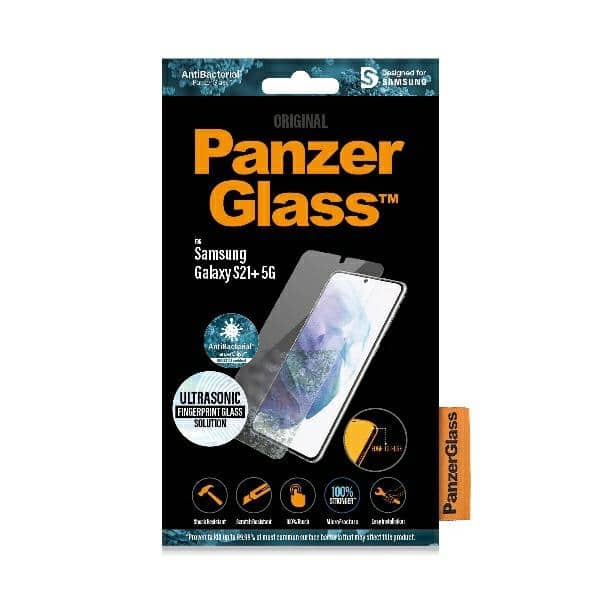 PanzerGlass E2E Μικροθραυσμάτων Sam S21+G996 Θήκη φιλική για δακτυλικά αποτυπώματα, αντιβακτηριδιακή, μπλε/μαύρη - Image 4
