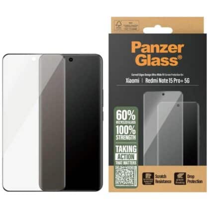 PanzerGlass εξαιρετικά φαρδύ σκληρυμένο γυαλί για Xiaomi Redmi Note 15 Pro+ 5G
