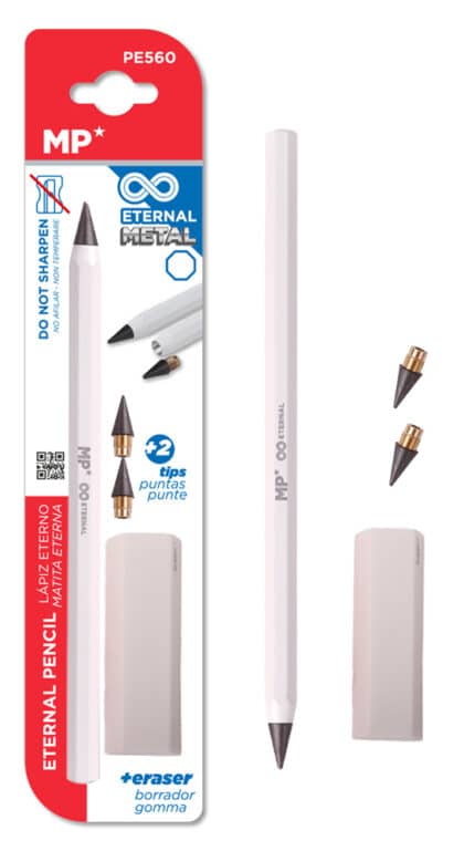 MP eternal μολύβι PE560 με γόμα & 2x ανταλλακτικές μύτες, λευκό
