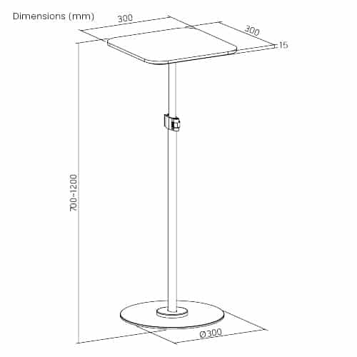 BRATECK βάση projector δαπέδου PRB-23P, έως 6kg - Image 3