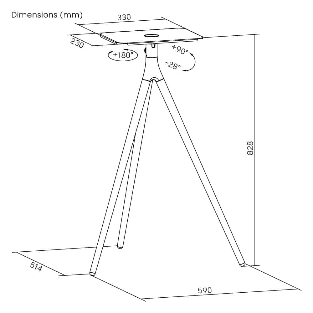 BRATECK βάση projector δαπέδου PRB-24, έως 10kg - Image 6